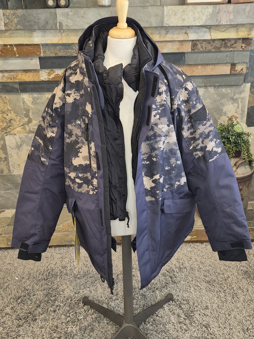 Ski-Doo Absolute 0 Men's Navy Blue Camo Ski & Snowboard Jacket
